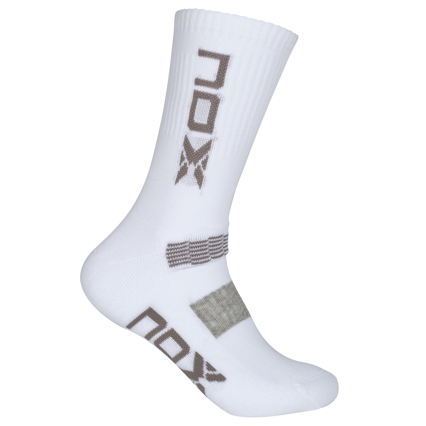 Calcetines de Pádel NOX Media Caña 2025 Blanco/Gris