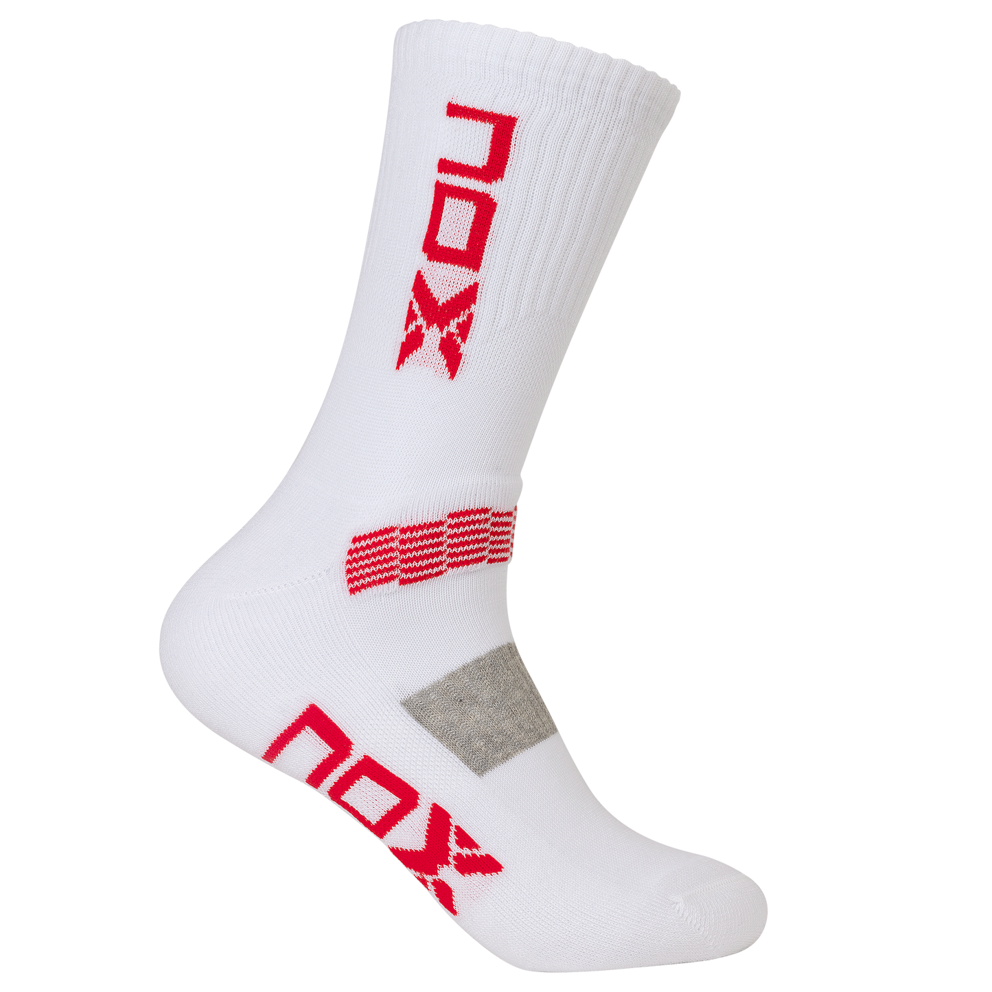 Calcetines de Pádel NOX Media Caña 2025 Blanco/Rojo