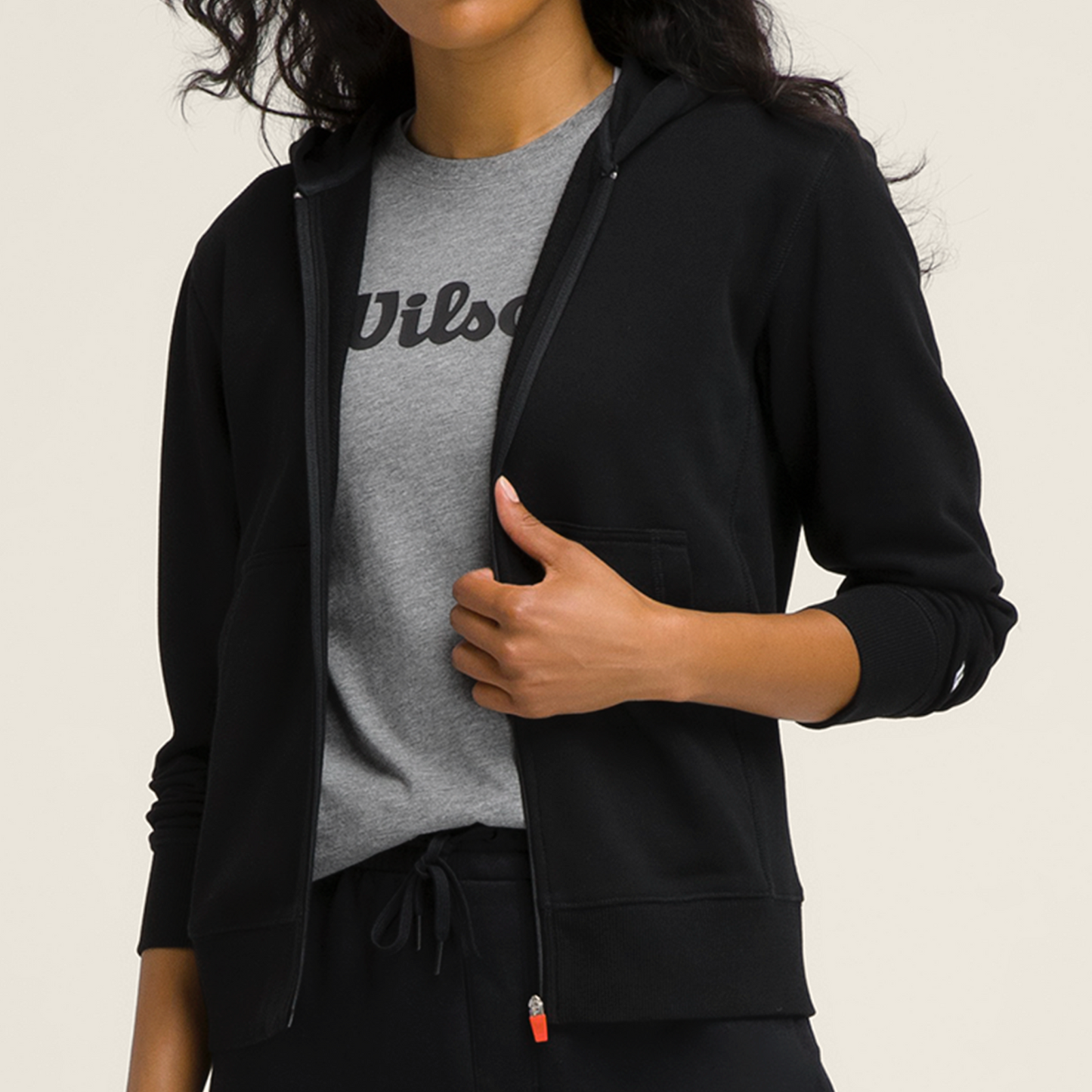 Sudadera Wilson con Cremallera Unisex Negro