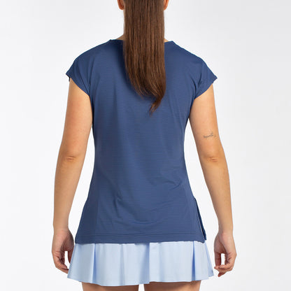 Camiseta Bullpadel Covelo Manga Corta Azul Sombra